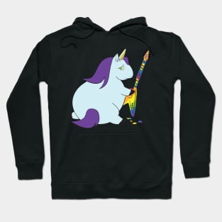 Chubby Unicorn Bites Rainbow Guitar Hoodie